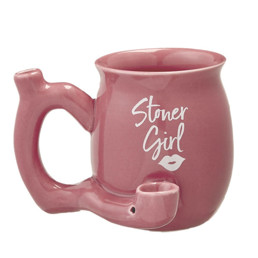 Roast & Toast Ceramic Coffee Mug & Pipe w/ Gift Box - Pink Stoner Girl [CM-C-FC-24]