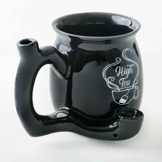 Roast & Toast Ceramic Coffee Mug & Pipe w/ Gift Box - Black High Tea [CM-C-FC-31]