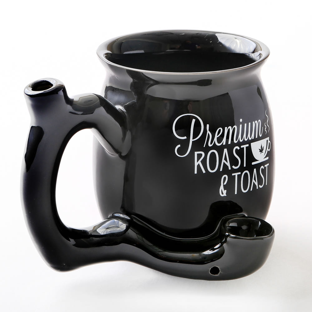 Roast & Toast Ceramic Coffee Mug & Pipe w/ Gift Box - Black Premium Roast & Toast [CM-C-FC-32]
