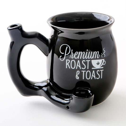 Roast & Toast Ceramic Coffee Mug & Pipe w/ Gift Box - Black Premium Roast & Toast [CM-C-FC-32]