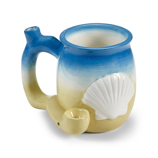 Roast & Toast Ceramic Coffee Mug & Pipe w/ Gift Box - Beach Shell [CM-C-FC-34]