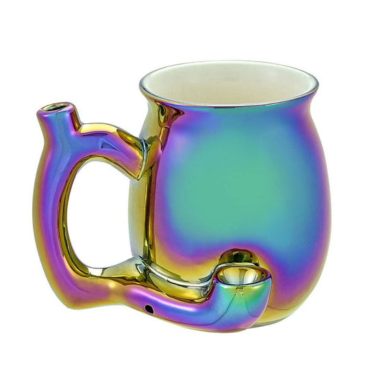 Roast & Toast Ceramic Coffee Mug & Pipe w/ Gift Box - Electroplated Iridescent [CM-C-FC-35]