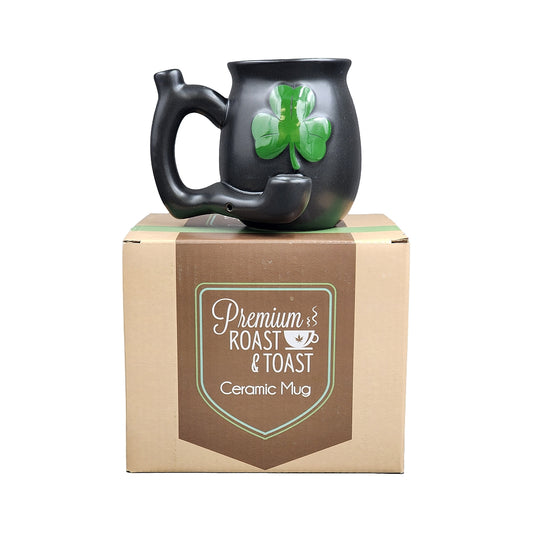 Roast & Toast Ceramic Coffee Mug & Pipe w/ Gift Box - Shamrock [CM-C-FC-39]