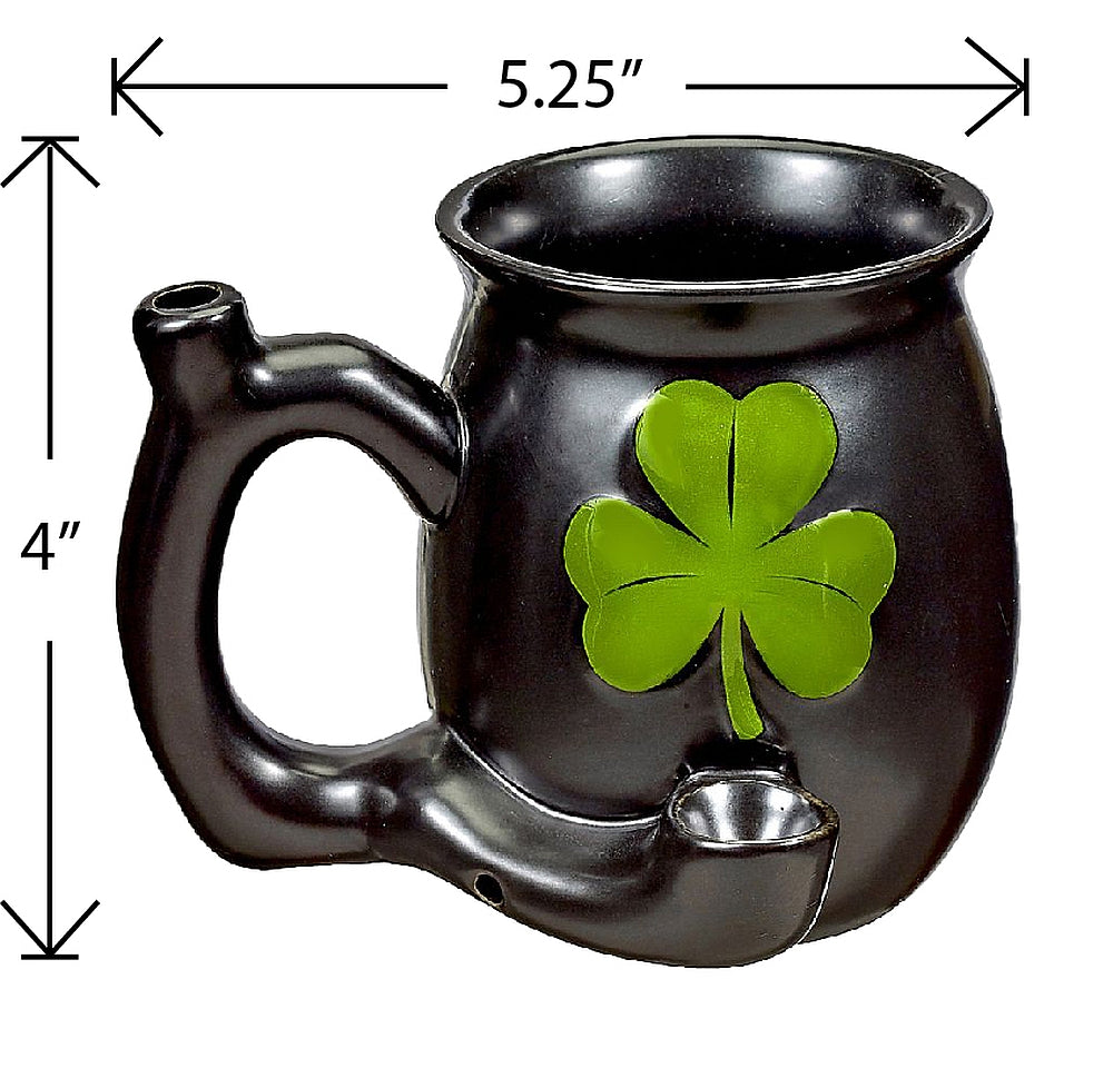 Roast & Toast Ceramic Coffee Mug & Pipe w/ Gift Box - Shamrock [CM-C-FC-39]