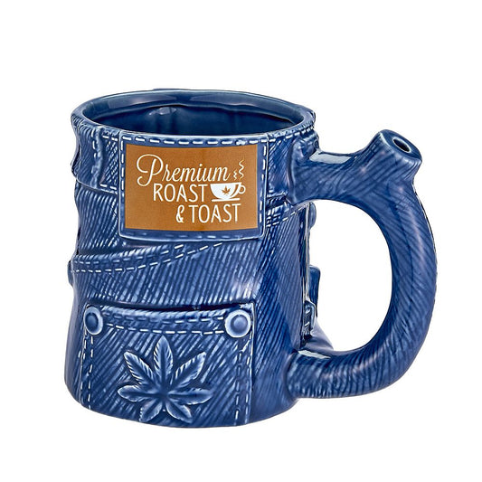 Roast & Toast Ceramic Coffee Mug & Pipe w/ Gift Box - Denim Jeans [CM-C-FC-4]