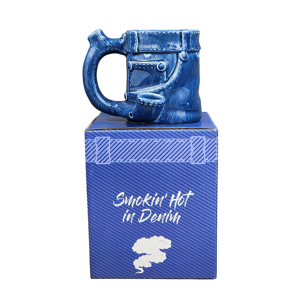 Roast & Toast Ceramic Coffee Mug & Pipe w/ Gift Box - Denim Jeans [CM-C-FC-4]