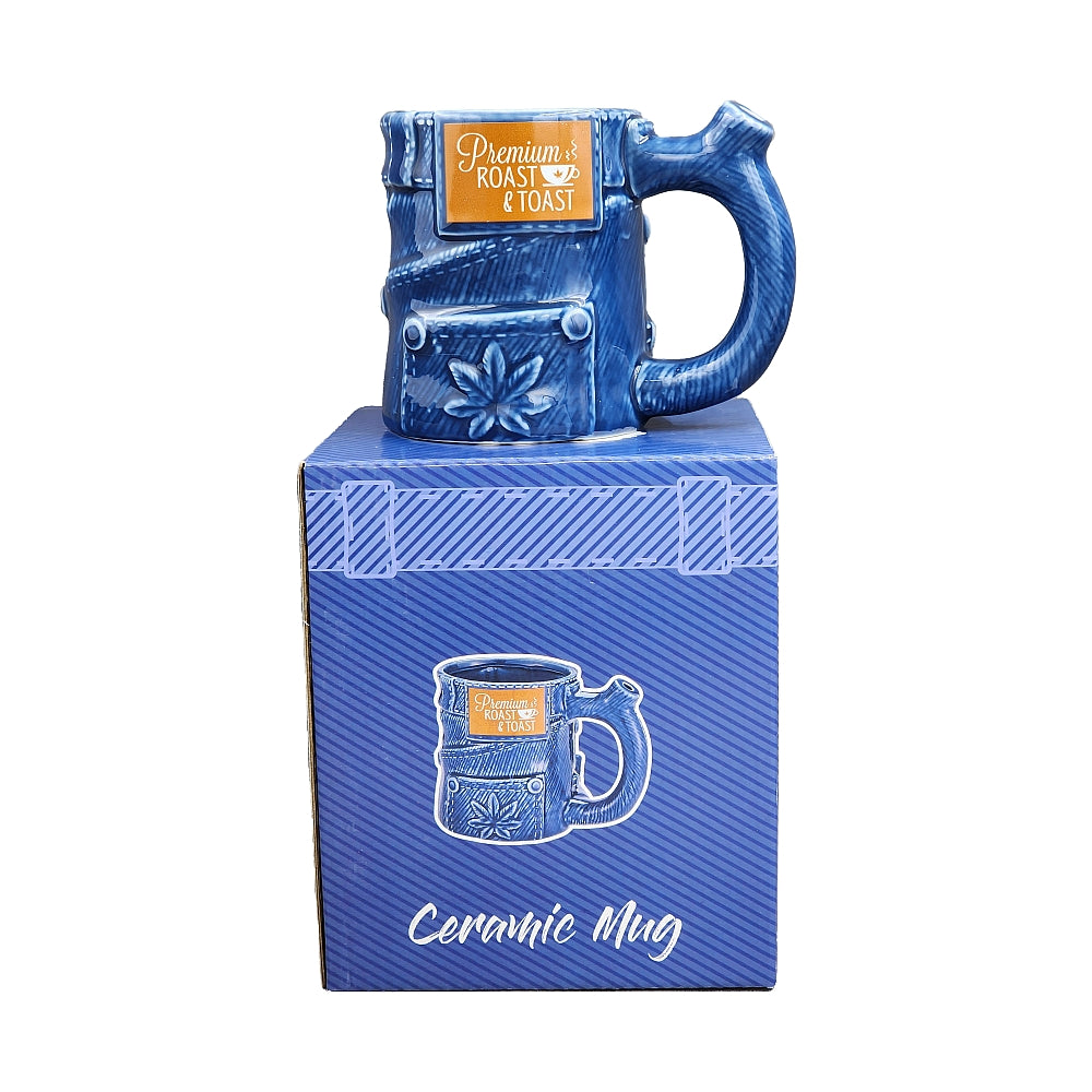 Roast & Toast Ceramic Coffee Mug & Pipe w/ Gift Box - Denim Jeans [CM-C-FC-4]