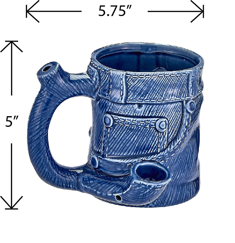 Roast & Toast Ceramic Coffee Mug & Pipe w/ Gift Box - Denim Jeans [CM-C-FC-4]