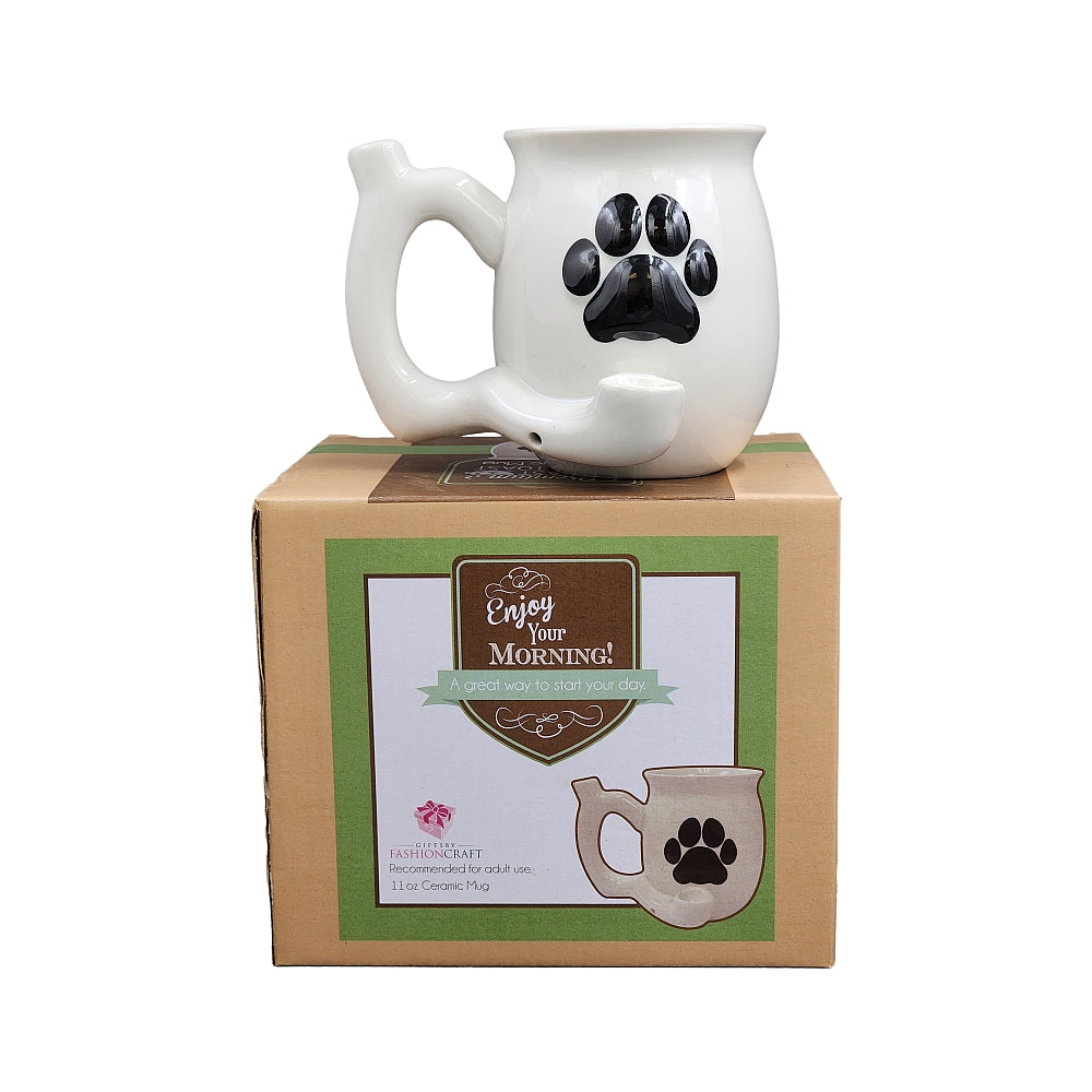 Roast & Toast Ceramic Coffee Mug & Pipe w/ Gift Box - Dog Paw [CM-C-FC-40]