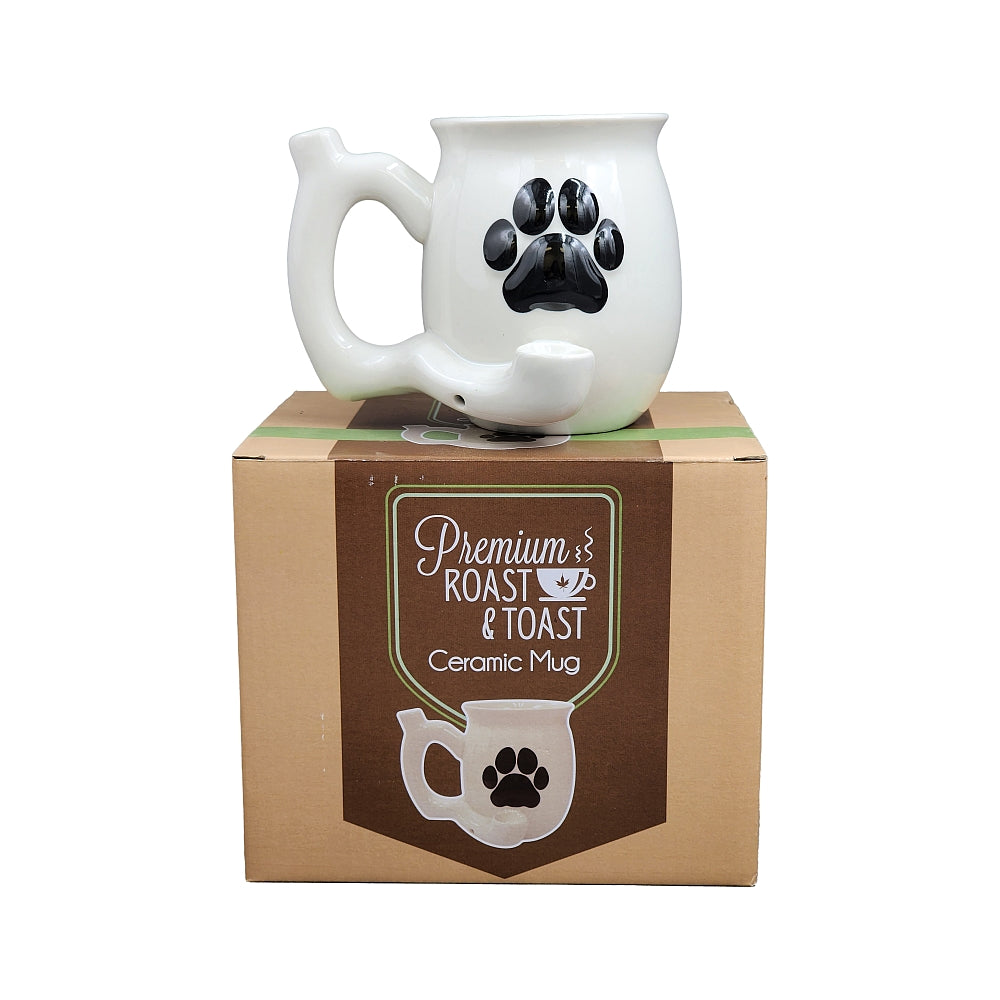 Roast & Toast Ceramic Coffee Mug & Pipe w/ Gift Box - Dog Paw [CM-C-FC-40]