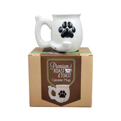 Roast & Toast Ceramic Coffee Mug & Pipe w/ Gift Box - Dog Paw [CM-C-FC-40]