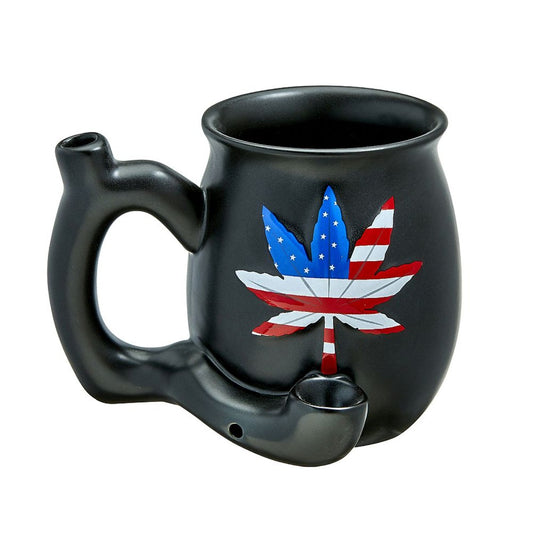 Roast & Toast Ceramic Coffee Mug & Pipe w/ Gift Box - Embossed Patriotic Leaf [CM-C-FC-42]