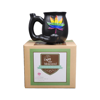 Roast & Toast Ceramic Coffee Mug & Pipe w/ Gift Box - Rainbow Leaf - Now 80+ Styles to Choose From!  [CM-C-FC-43]