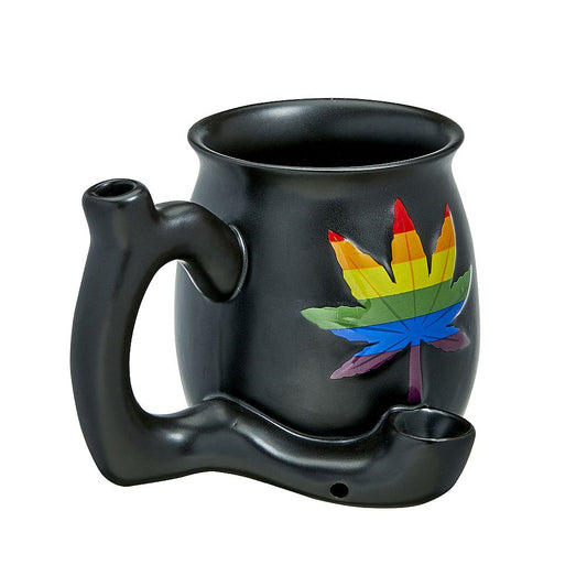 Roast & Toast Ceramic Coffee Mug & Pipe w/ Gift Box - Rainbow Leaf - Now 80+ Styles to Choose From!  [CM-C-FC-43]