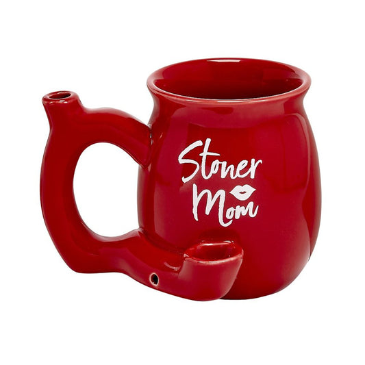 Roast & Toast Ceramic Coffee Mug & Pipe w/ Gift Box - Red Stoner Mom Mug [CM-C-FC-45]