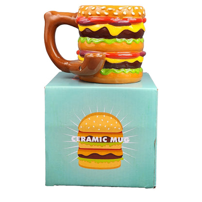 Roast & Toast Ceramic Coffee Mug & Pipe w/ Gift Box - Cheeseburger [CM-C-FC-46]