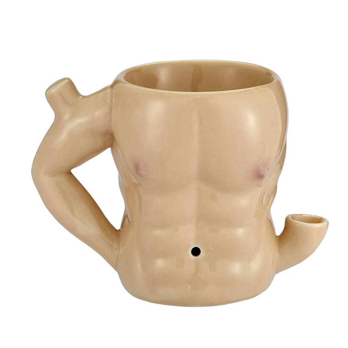Roast & Toast Ceramic Coffee Mug & Pipe w/ Gift Box - 6 Pack Abs [CM-C-FC-55]