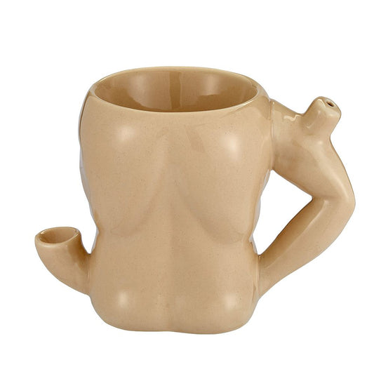 Roast & Toast Ceramic Coffee Mug & Pipe w/ Gift Box - 6 Pack Abs [CM-C-FC-55]