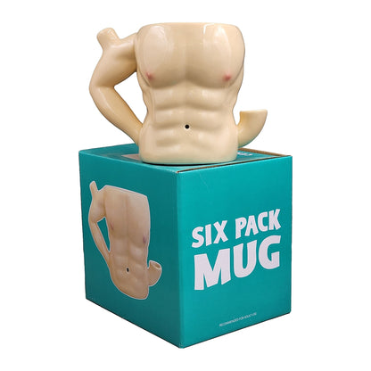 Roast & Toast Ceramic Coffee Mug & Pipe w/ Gift Box - 6 Pack Abs [CM-C-FC-55]