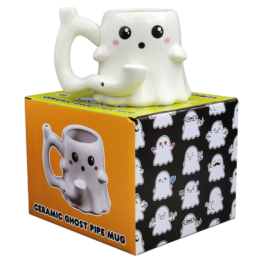 Roast & Toast Ceramic Coffee Mug & Pipe w/ Gift Box - Ghost [CM-C-FC-59]