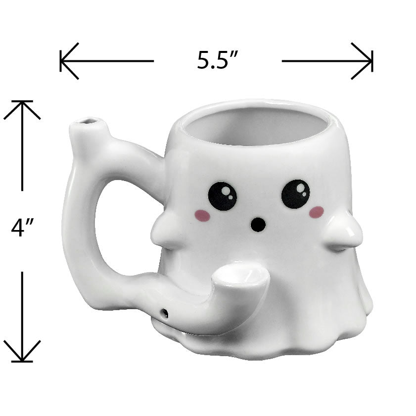 Roast & Toast Ceramic Coffee Mug & Pipe w/ Gift Box - Ghost [CM-C-FC-59]