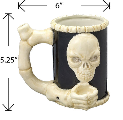 Roast & Toast Ceramic Coffee Mug & Pipe w/ Gift Box - Skull & Bones [CM-C-FC-6]