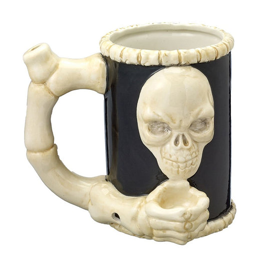 Roast & Toast Ceramic Coffee Mug & Pipe w/ Gift Box - Skull & Bones [CM-C-FC-6]