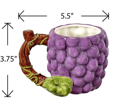 Roast & Toast Ceramic Coffee Mug & Pipe w/ Gift Box - Grape [CM-C-FC-7]