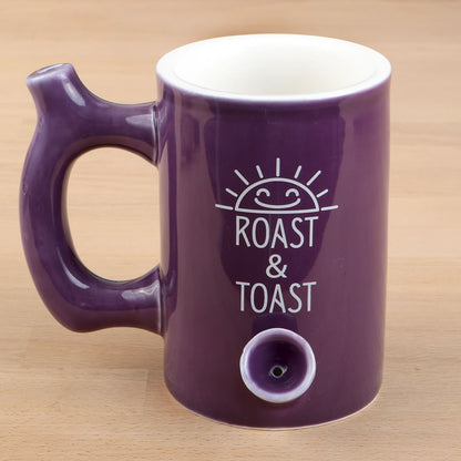Roast & Toast Ceramic Coffee Mug & Pipe w/ Gift Box - Large Plum Glossy Roast [CM-C-FC-15]
