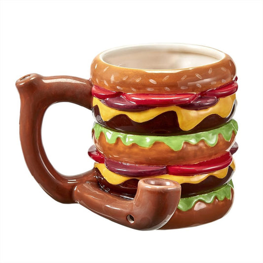 Roast & Toast Ceramic Coffee Mug & Pipe w/ Gift Box - Cheeseburger [CM-C-FC-46]