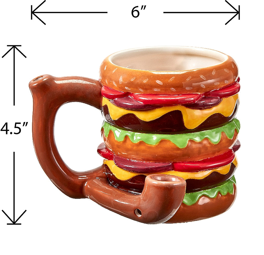 Roast & Toast Ceramic Coffee Mug & Pipe w/ Gift Box - Cheeseburger [CM-C-FC-46]