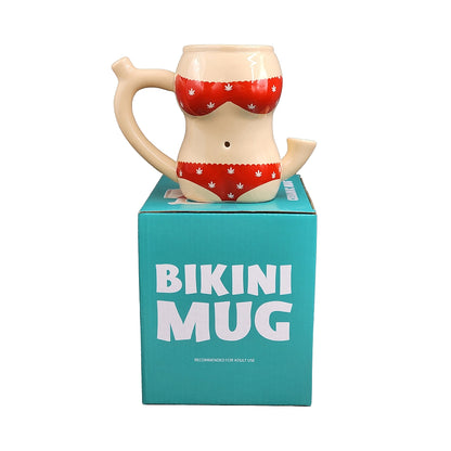 Roast & Toast Ceramic Coffee Mug & Pipe w/ Gift Box - Red Bikini [CM-C-FC-49]