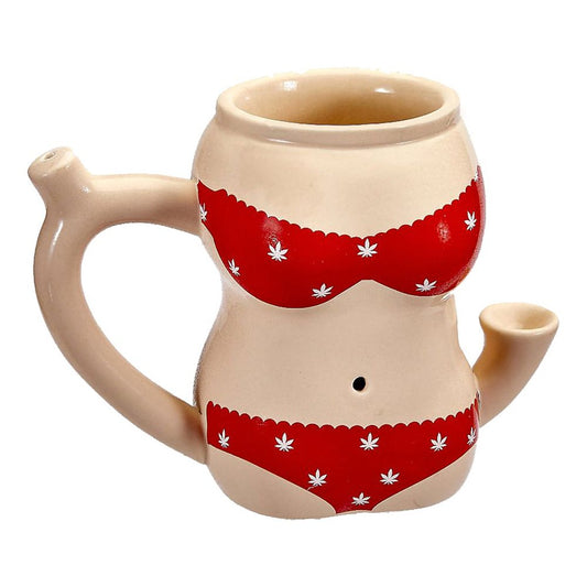 Roast & Toast Ceramic Coffee Mug & Pipe w/ Gift Box - Red Bikini [CM-C-FC-49]