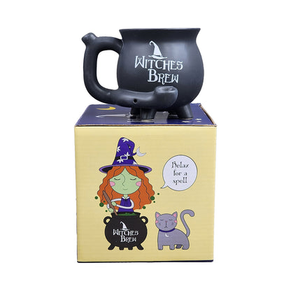 Roast & Toast Ceramic Coffee Mug & Pipe w/ Gift Box - Witches Brew Cauldron [CM-C-FC-53]