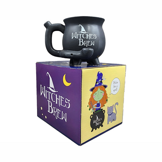 Roast & Toast Ceramic Coffee Mug & Pipe w/ Gift Box - Witches Brew Cauldron [CM-C-FC-53]