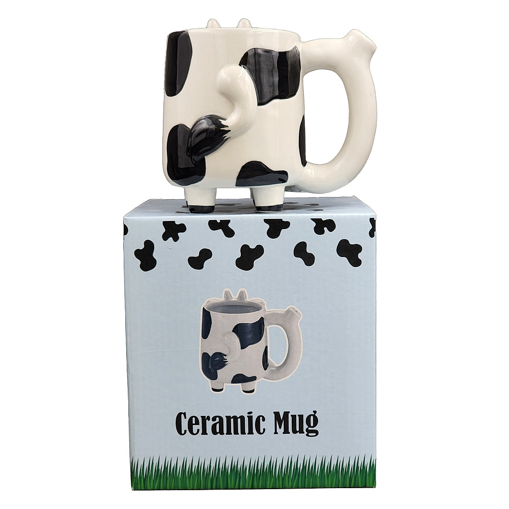 Roast & Toast Ceramic Coffee Mug & Pipe w/ Gift Box - Cow [CM-C-FC-3]
