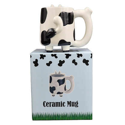 Roast & Toast Ceramic Coffee Mug & Pipe w/ Gift Box - Cow [CM-C-FC-3]
