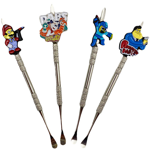 5" Metal Dab Tool w/ Stoner Cartoon - Assorted Characters [DAB-M-23]