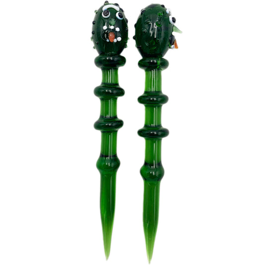 5" Glass Crazy Guys Pickle Dab Tool - Green [DAB-G-5E]