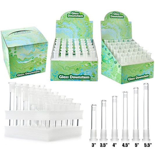 18mm to 14mm Slitted Diffused Glass Downstems - 36 Ct. Display [DS-G-Display]