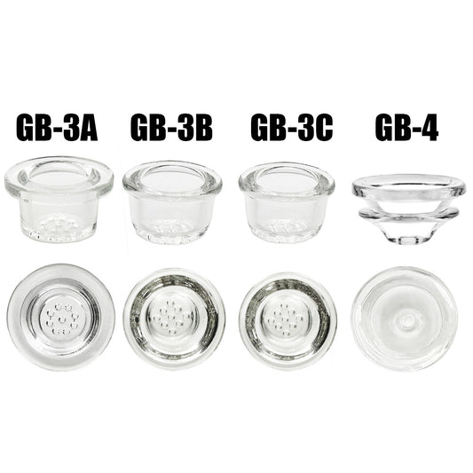 Glass Bowls for Silicone Hand/Water Pipes - 4 Sizes [GB-3A, B & C] & [GB-4]