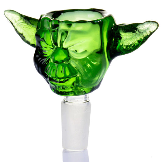 14mm Glass Wise Green Alien Bowl w/ Big Ears [GB-24]