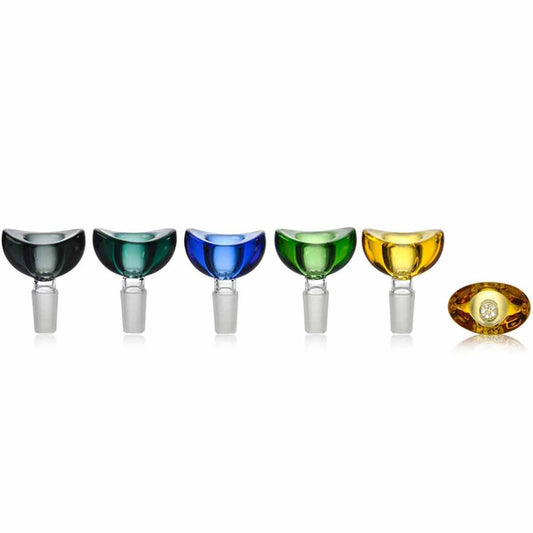 14mm Thick Glass Bowl w/ Built-In Screen - Assorted Colors [GB-57]
