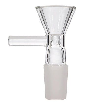 10mm, 14mm & 18mm Glass Funnel Bowl w/ Handle - Clear [GB-7]