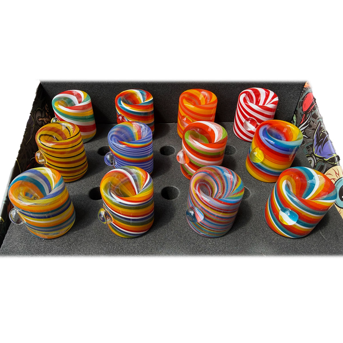 14mm Glass on Glass Bowl w/ Hand-Spun Designs [GB-64]