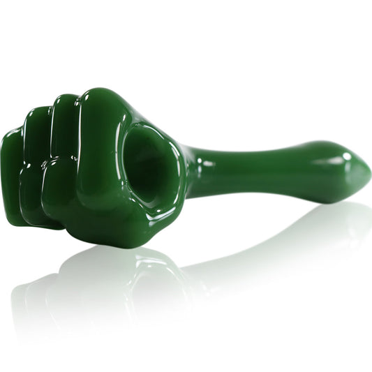 5" Glass Green Fist Pipe [HP-G-116]