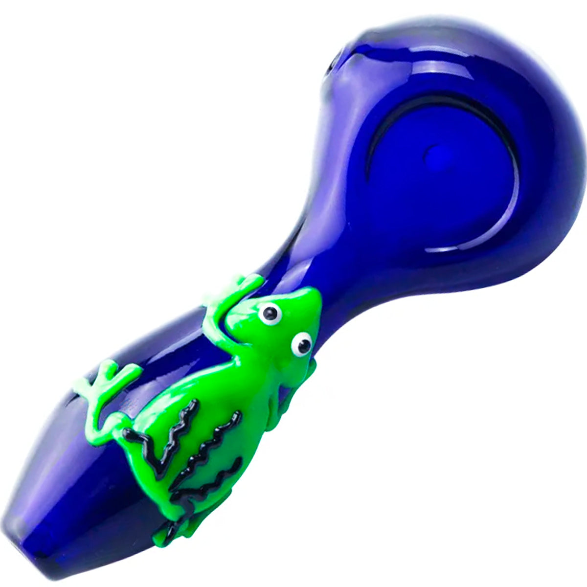 4" Glass Glow-in-the-Dark Frog Hand Pipe [HP-G-133]