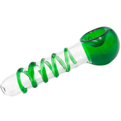 4" Classic Glass Spoon Hand Pipe - Assorted Colors [HP-G-142]