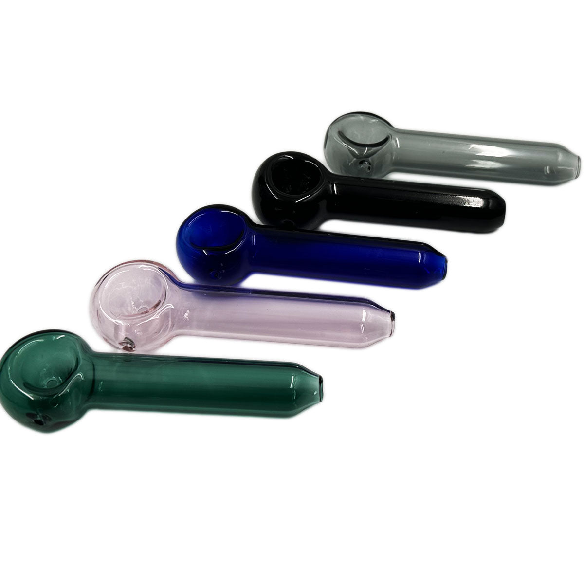 4.25" Classic Glass Spoon Hand Pipe - Assorted Colors [HP-G-143B]