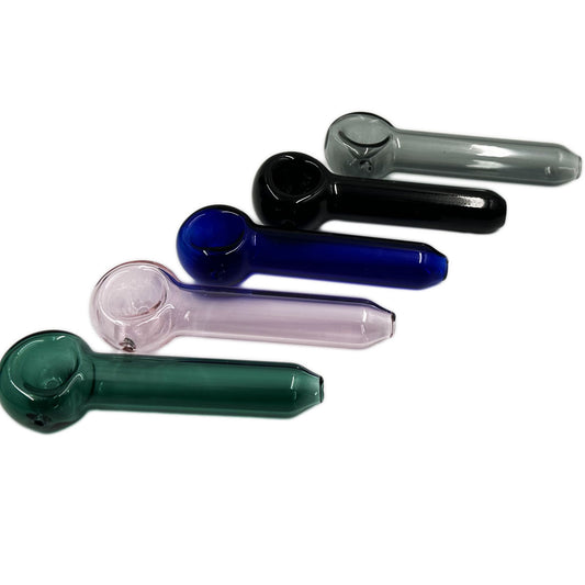 4.25" Classic Glass Spoon Hand Pipe - Assorted Colors [HP-G-143B]